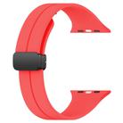 For Apple Watch 38 / 40 / 41 / S10 42mm xDfind  Flat Head Groove Folding Black Buckle Silicone Watch Band(Red) - 2