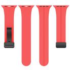For Apple Watch 38 / 40 / 41 / S10 42mm xDfind  Flat Head Groove Folding Black Buckle Silicone Watch Band(Red) - 3