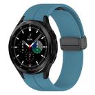 For Samsung Galaxy Watch 7 / 6 / 5 / FE xDfind  Flat Head Groove Folding Black Buckle Silicone Watch Band(Rock Blue) - 1