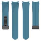 For Samsung Galaxy Watch 7 / 6 / 5 / FE xDfind  Flat Head Groove Folding Black Buckle Silicone Watch Band(Rock Blue) - 3