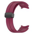 For Samsung Galaxy Watch 7 / 6 / 5 / FE xDfind  Flat Head Groove Folding Black Buckle Silicone Watch Band(Wine Red) - 2