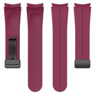For Samsung Galaxy Watch 7 / 6 / 5 / FE xDfind  Flat Head Groove Folding Black Buckle Silicone Watch Band(Wine Red) - 3