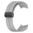 For Samsung Galaxy Watch 7 / 6 / 5 / FE xDfind  Flat Head Groove Folding Black Buckle Silicone Watch Band(Light Grey) - 2