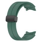 For Samsung Galaxy Watch 7 / 6 / 5 / FE xDfind  Flat Head Groove Folding Black Buckle Silicone Watch Band(Pine Green) - 2