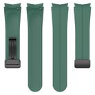 For Samsung Galaxy Watch 7 / 6 / 5 / FE xDfind  Flat Head Groove Folding Black Buckle Silicone Watch Band(Pine Green) - 3