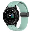 For Samsung Galaxy Watch 7 / 6 / 5 / FE xDfind  Flat Head Groove Folding Black Buckle Silicone Watch Band(Emerald Green) - 1