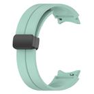 For Samsung Galaxy Watch 7 / 6 / 5 / FE xDfind  Flat Head Groove Folding Black Buckle Silicone Watch Band(Emerald Green) - 2