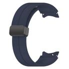 For Samsung Galaxy Watch 7 / 6 / 5 / FE xDfind  Flat Head Groove Folding Black Buckle Silicone Watch Band(Midnight Blue) - 2
