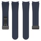 For Samsung Galaxy Watch 7 / 6 / 5 / FE xDfind  Flat Head Groove Folding Black Buckle Silicone Watch Band(Midnight Blue) - 3