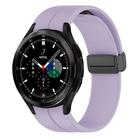 For Samsung Galaxy Watch 7 / 6 / 5 / FE xDfind  Flat Head Groove Folding Black Buckle Silicone Watch Band(Purple) - 1