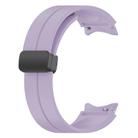 For Samsung Galaxy Watch 7 / 6 / 5 / FE xDfind  Flat Head Groove Folding Black Buckle Silicone Watch Band(Purple) - 2