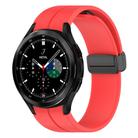 For Samsung Galaxy Watch 7 / 6 / 5 / FE xDfind  Flat Head Groove Folding Black Buckle Silicone Watch Band(Red) - 1