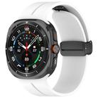 For Samsung Galaxy Watch Ultra / Ultra 2025 xDfind  Flat Head Groove Folding Black Buckle Silicone Watch Band(White) - 1