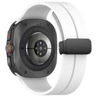 For Samsung Galaxy Watch Ultra / Ultra 2025 xDfind  Flat Head Groove Folding Black Buckle Silicone Watch Band(White) - 2