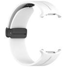 For Samsung Galaxy Watch Ultra / Ultra 2025 xDfind  Flat Head Groove Folding Black Buckle Silicone Watch Band(White) - 3