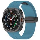 For Samsung Galaxy Watch Ultra / Ultra 2025 xDfind  Flat Head Groove Folding Black Buckle Silicone Watch Band(Rock Blue) - 1