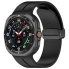 For Samsung Galaxy Watch Ultra / Ultra 2025 xDfind  Flat Head Groove Folding Black Buckle Silicone Watch Band(Black) - 1