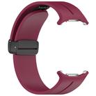 For Samsung Galaxy Watch Ultra / Ultra 2025 xDfind  Flat Head Groove Folding Black Buckle Silicone Watch Band(Wine Red) - 3