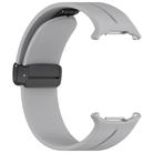 For Samsung Galaxy Watch Ultra / Ultra 2025 xDfind  Flat Head Groove Folding Black Buckle Silicone Watch Band(Light Grey) - 3