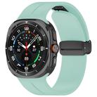 For Samsung Galaxy Watch Ultra / Ultra 2025 xDfind  Flat Head Groove Folding Black Buckle Silicone Watch Band(Emerald Green) - 1