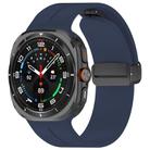 For Samsung Galaxy Watch Ultra / Ultra 2025 xDfind  Flat Head Groove Folding Black Buckle Silicone Watch Band(Midnight Blue) - 1