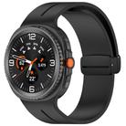 For Samsung Galaxy Watch8 / 8 Classic xDfind  Flat Head Groove Folding Black Buckle Silicone Watch Band(Black) - 1
