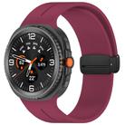 For Samsung Galaxy Watch8 / 8 Classic xDfind  Flat Head Groove Folding Black Buckle Silicone Watch Band(Wine Red) - 1