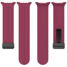 For Samsung Galaxy Watch8 / 8 Classic xDfind  Flat Head Groove Folding Black Buckle Silicone Watch Band(Wine Red) - 3