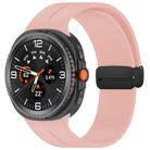 For Samsung Galaxy Watch8 / 8 Classic xDfind  Flat Head Groove Folding Black Buckle Silicone Watch Band(Light Pink) - 1