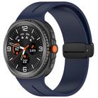 For Samsung Galaxy Watch8 / 8 Classic xDfind  Flat Head Groove Folding Black Buckle Silicone Watch Band(Midnight Blue) - 1