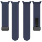 For Samsung Galaxy Watch8 / 8 Classic xDfind  Flat Head Groove Folding Black Buckle Silicone Watch Band(Midnight Blue) - 3