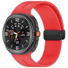 For Samsung Galaxy Watch8 / 8 Classic xDfind  Flat Head Groove Folding Black Buckle Silicone Watch Band(Red) - 1