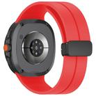 For Samsung Galaxy Watch8 / 8 Classic xDfind  Flat Head Groove Folding Black Buckle Silicone Watch Band(Red) - 2