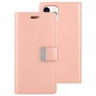 For iPhone 12 / 12 Pro GOOSPERY RICH DIARY Crazy Horse Texture Horizontal Flip Leather Case with Holder & Card Slots & Wallet(Rose Gold) - 1