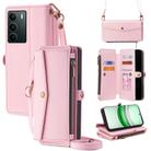 For Realme C71 4G Zipper Wallet Side Buckle Crossbody Lanyard Leather Phone Case(Rose Gold) - 1