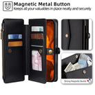 For TCL 60R 5G Zipper Wallet Side Buckle Crossbody Lanyard Leather Phone Case(Black) - 3