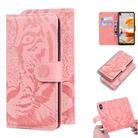For LG K41S / K51S Tiger Embossing Pattern Horizontal Flip Leather Case with Holder & Card Slots & Wallet(Pink) - 1