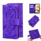 For LG K61 Tiger Embossing Pattern Horizontal Flip Leather Case with Holder & Card Slots & Wallet(Purple) - 1