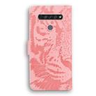 For LG K61 Tiger Embossing Pattern Horizontal Flip Leather Case with Holder & Card Slots & Wallet(Pink) - 3