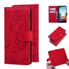 For LG K40S Tiger Embossing Pattern Horizontal Flip Leather Case with Holder & Card Slots & Wallet(Red) - 1