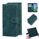 For LG K50 / Q60 Tiger Embossing Pattern Horizontal Flip Leather Case with Holder & Card Slots & Wallet(Green) - 1