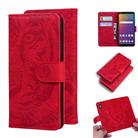 For LG Stylo 5 Tiger Embossing Pattern Horizontal Flip Leather Case with Holder & Card Slots & Wallet(Red) - 1