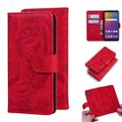 For LG Stylo 5 Tiger Embossing Pattern Horizontal Flip Leather Case with Holder & Card Slots & Wallet(Red) - 1