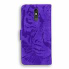 For LG Stylo 5 Tiger Embossing Pattern Horizontal Flip Leather Case with Holder & Card Slots & Wallet(Purple) - 3