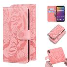 For LG Stylo 5 Tiger Embossing Pattern Horizontal Flip Leather Case with Holder & Card Slots & Wallet(Pink) - 1