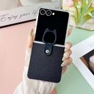For Samsung Galaxy Z Flip7 5G Transparent Frame Jelly PU + PC Phone Case with Ring Holder(Black) - 2
