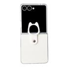 For Samsung Galaxy Z Flip7 5G Transparent Frame Jelly PU + PC Phone Case with Ring Holder(White) - 1
