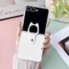 For Samsung Galaxy Z Flip7 5G Transparent Frame Jelly PU + PC Phone Case with Ring Holder(White) - 2