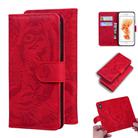 For iPhone 6s Plus / 6 Plus Tiger Embossing Pattern Horizontal Flip Leather Case with Holder & Card Slots & Wallet(Red) - 1