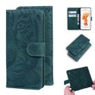 For iPhone 6s Plus / 6 Plus Tiger Embossing Pattern Horizontal Flip Leather Case with Holder & Card Slots & Wallet(Green) - 1